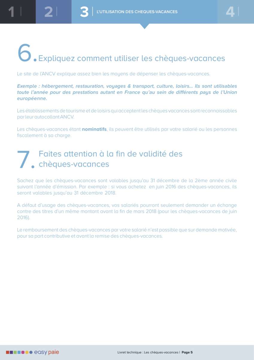 Chèques vacances, avantages et mise en place easy Compta
